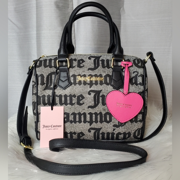 JUICY COUTURE black beige satchel crossbody bag - Picture 1 of 6